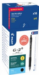 Zseléstoll, 0,25 mm, nyomógombos, PILOT "G-2", 20 db, fekete