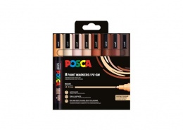 Dekormarker készlet, 1,8-2,5 mm, UNI "Posca PC-5M", 8 különböző portré szín